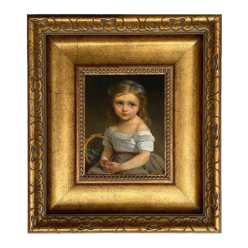 Little Girl with Basket of Plums Painting Print on Canvas