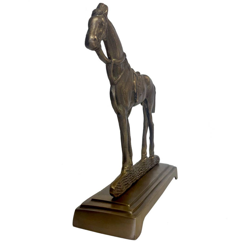 Antiqued Brass Horse Door Stopper- Antique Vintage Style