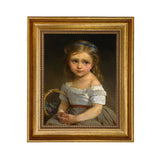 Little Girl with Basket of Plums Painting Print on Canvas
