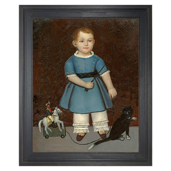 Boy with Toy Soldier Painting Reproduction Print on Canvas