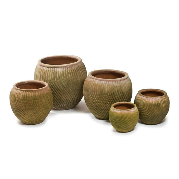 SMALL AGED ROUND REMOLINO PLANTER