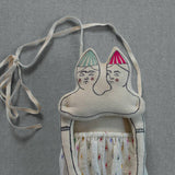 Twins, Cotton Wall Hanging, Art Doll