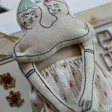 Twins, Cotton Wall Hanging, Art Doll