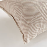 Geo Square Indoor-Outdoor Pillow 24", Tan & Cream