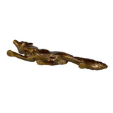 Antiqued Brass Running Fox  Tabletop Decor