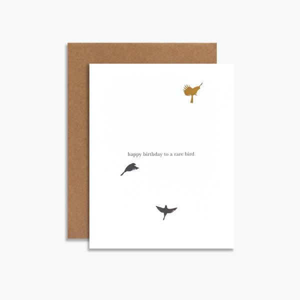 Happy Birthday To A Rare Bird Letterpress Greeting Card