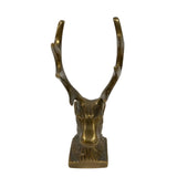 4-1/4" Antiqued Brass Stag Pen Holder/Paperweight