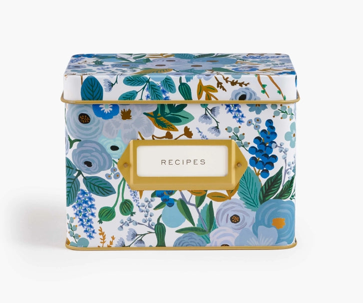 Garden Party Blue Recipe Box