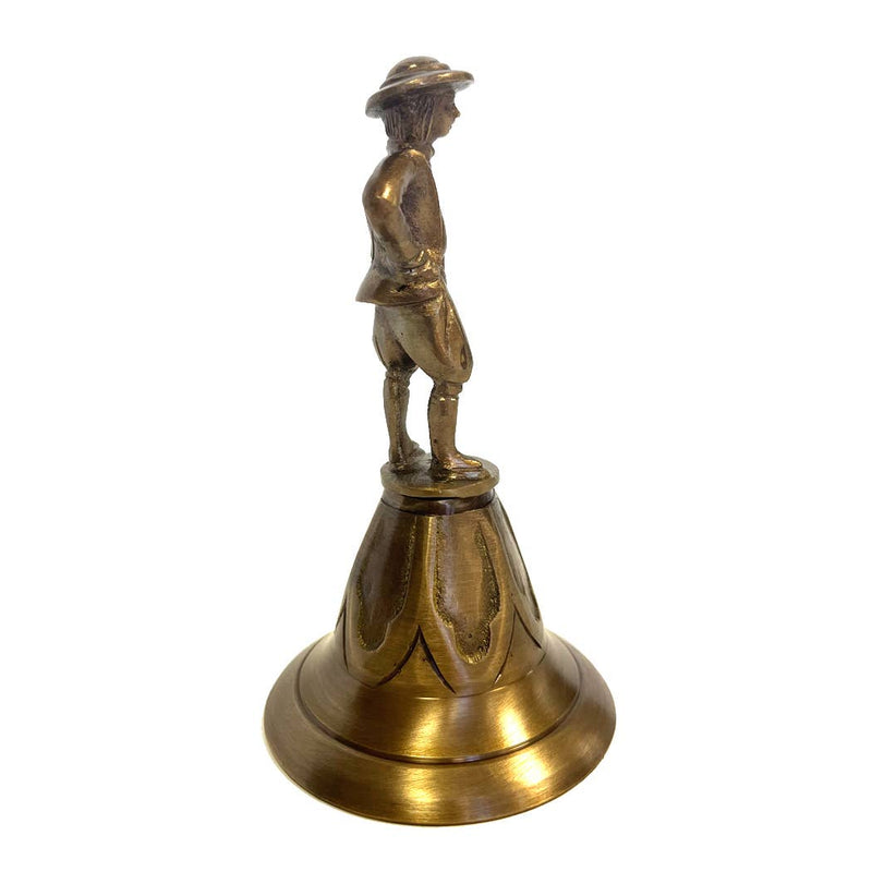 Antiqued Brass Colonial Man Table Bell