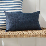 Bevin Lumbar Indoor Outdoor Pillow, Navy Blue