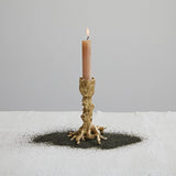 Gold Tree Trunk Candle Holder