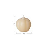 Unscented Pumpkin Shaped Candle, Cream Color