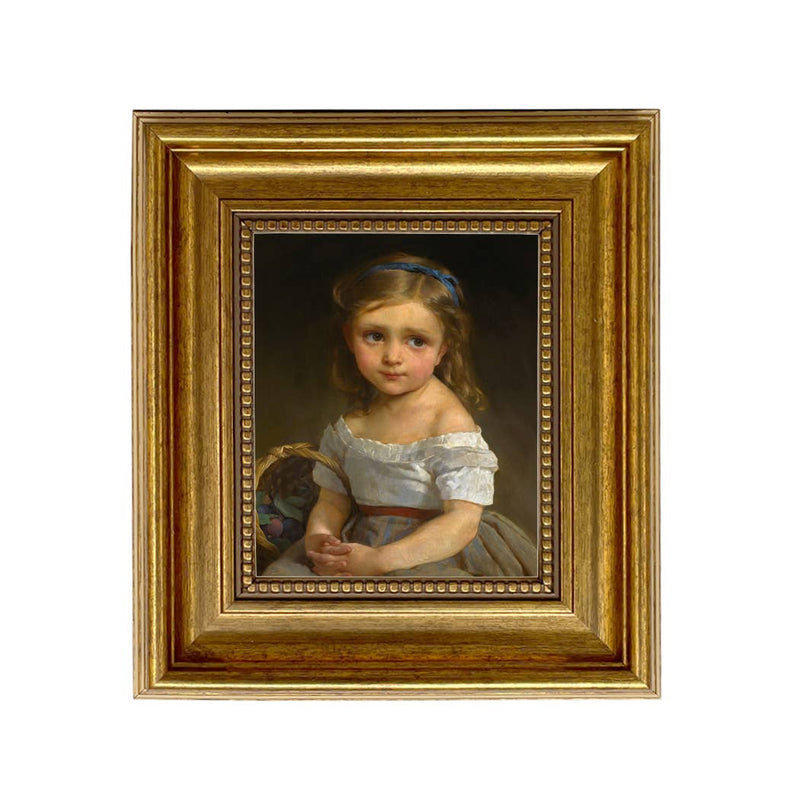 Little Girl with Basket of Plums Painting Print on Canvas