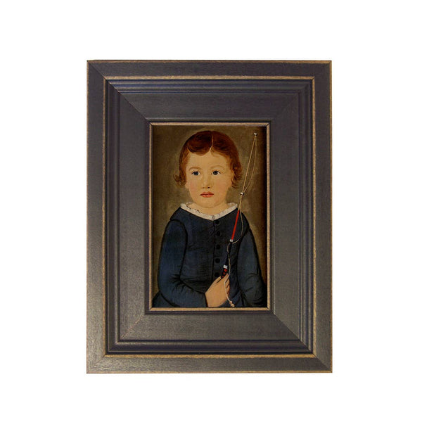Boy with Whip Framed Oil Painting Print on Canvas