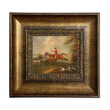 Fox Hunting Scene Framed Oil Painting Print on Canvas