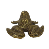 3" Antiqued Brass Frog Paper Weight