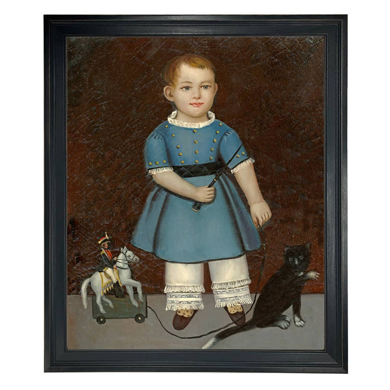 Boy with Toy Soldier Painting Reproduction Print on Canvas