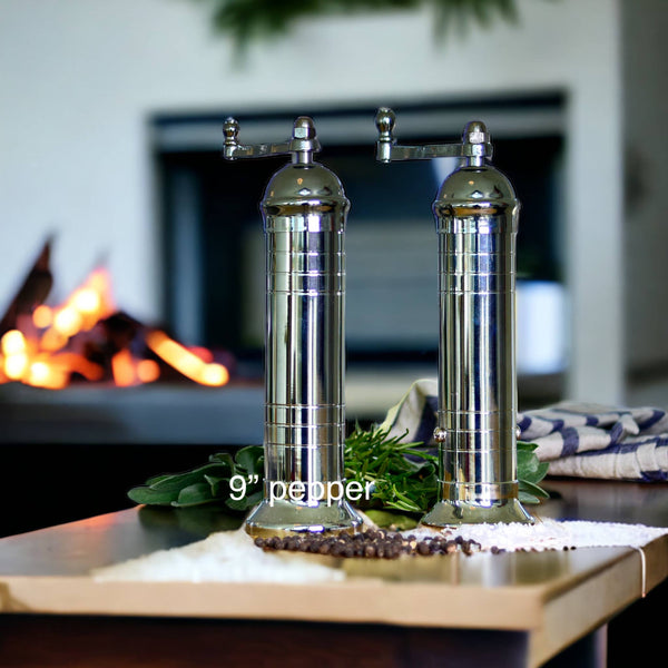 Chrome 9" pepper grinder