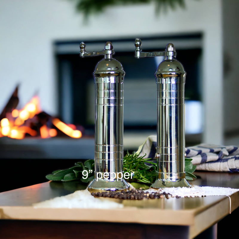 Chrome 9" pepper grinder