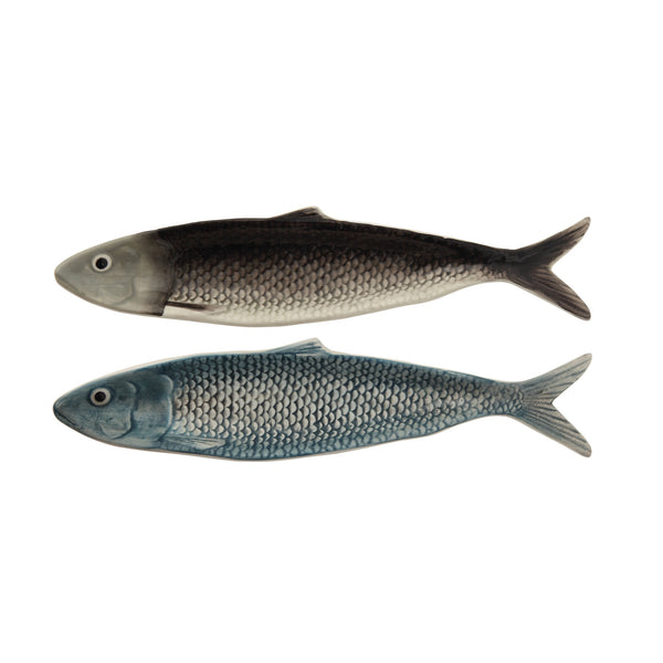 Hand-Painted Sardine Plate, 2 Colors