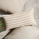 Grant Lumbar Indoor-Outdoor Pillow, Tan & Cream