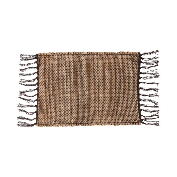 Woven Jute and Cotton Placemat with Fringe