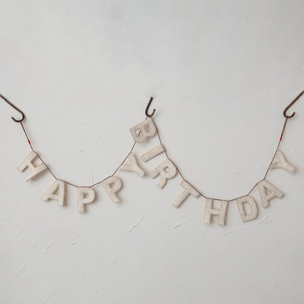 Happy Birthday Wool Felt Garland