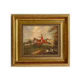 Fox Hunting Scene Framed Oil Painting Print on Canvas