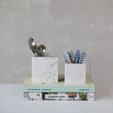Marble Container, White