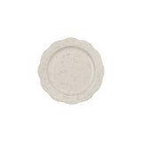 Stoneware Scalloped Plate, White Speckled (Each One Will Vary)