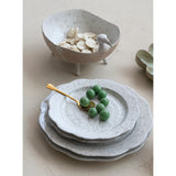 Stoneware Scalloped Plate, White Speckled (Each One Will Vary)