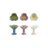 Stoneware Flower Shaped Footed Tealight Holder, 3 Styles (Each One Will Vary)