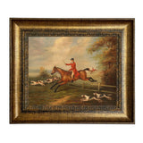 Fox Hunting Scene Framed Oil Painting Print on Canvas