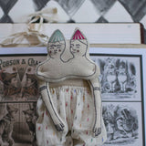 Twins, Cotton Wall Hanging, Art Doll