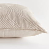 Geo Square Indoor-Outdoor Pillow 24", Tan & Cream