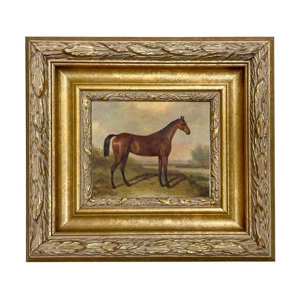 Hunter in a Landscape Framed Oil Painting Print on Canvas