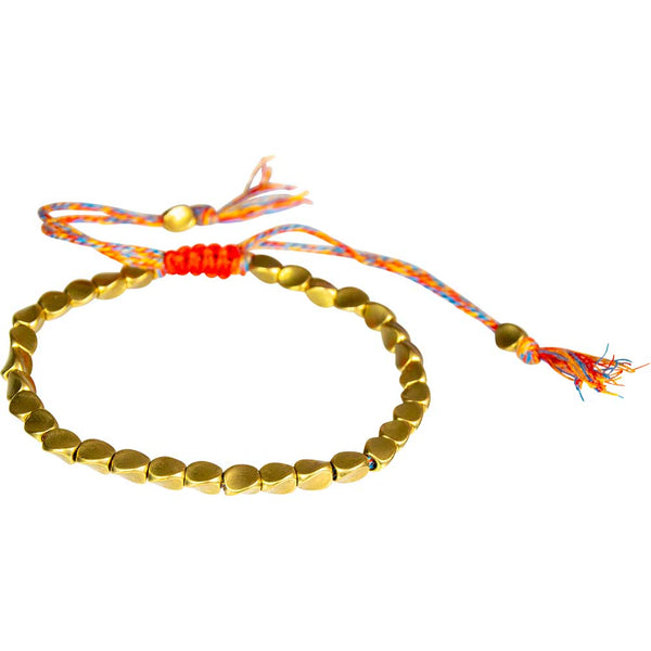Adj Copper Beads Tibetan Bracelet - Healing Luck Multi-Color