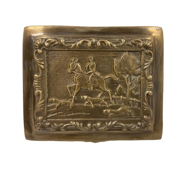 4-1/2" Antiqued Brass Equestrian Trinket Box