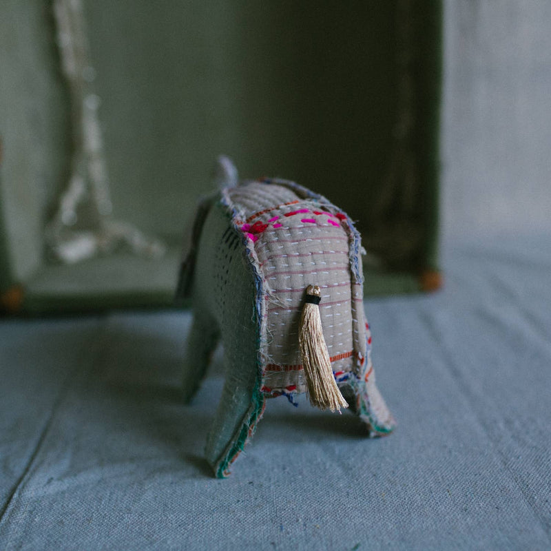 Kantha Baby Elephant - Soft Cotton Art Doll