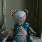 Kantha Teddy Bear - Soft Cotton Art Doll, One of a Kind
