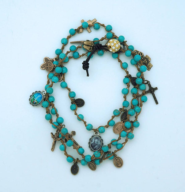 LA11346-TQ - Turquoise Gemstone Bracelet or Necklace