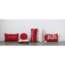 24" Xmas Cotton Lumbar Pillow