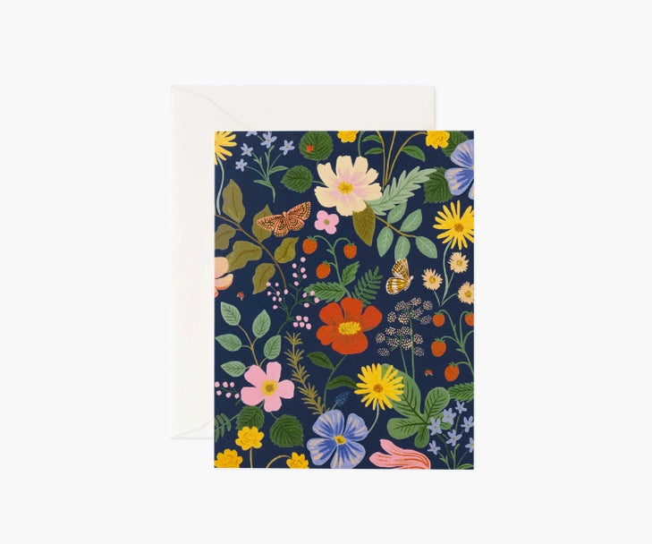 Strawberry Fields Navy Card