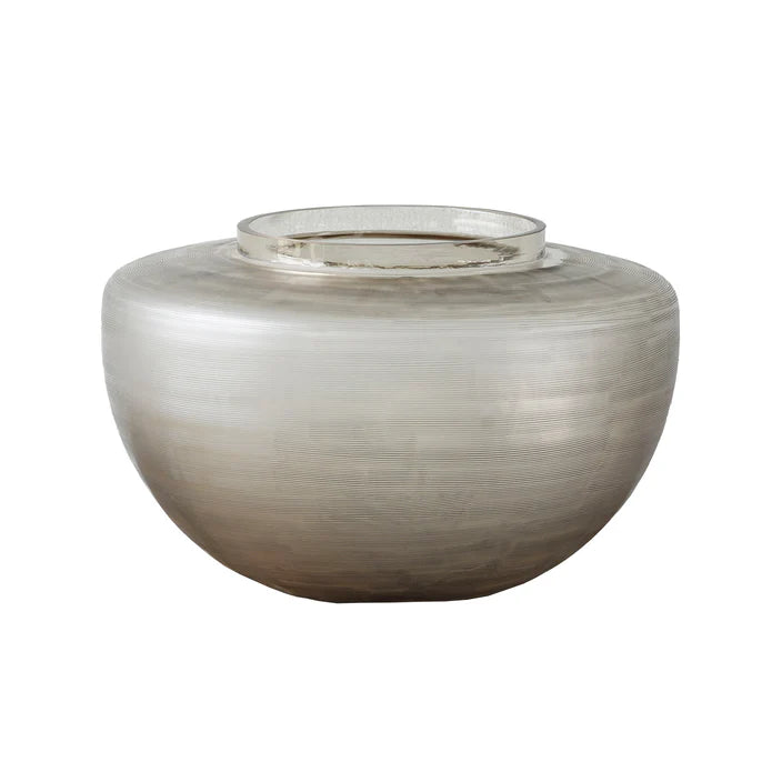 Lena Hand Cut Glass Vessel, Short