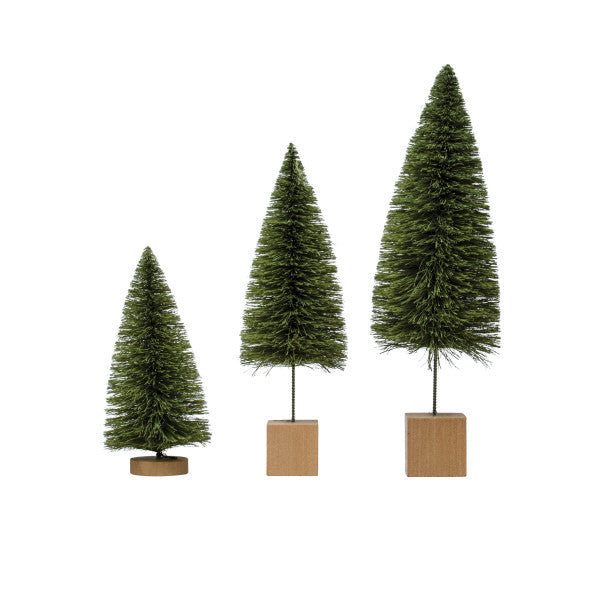 Bottle Brush Tree, Set of 3, Sage