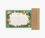 Pack of 12 Citrus Floral Recipe Cards