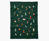 Signs of the Season Embroidered Tea Towel