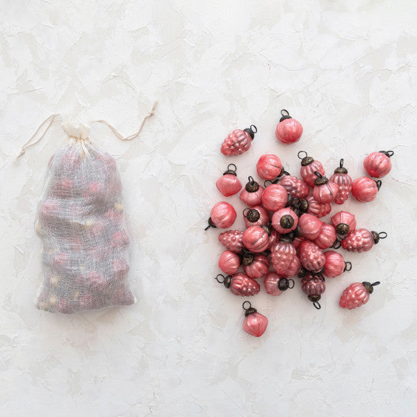 Mercury Glass Pink Ornaments
