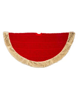 48" KNIT RED W/TAN CUFF TREESKIRT