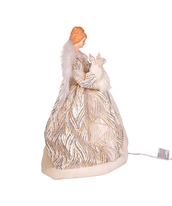 14" GOLD/SILV ANGEL TREE TOPPER